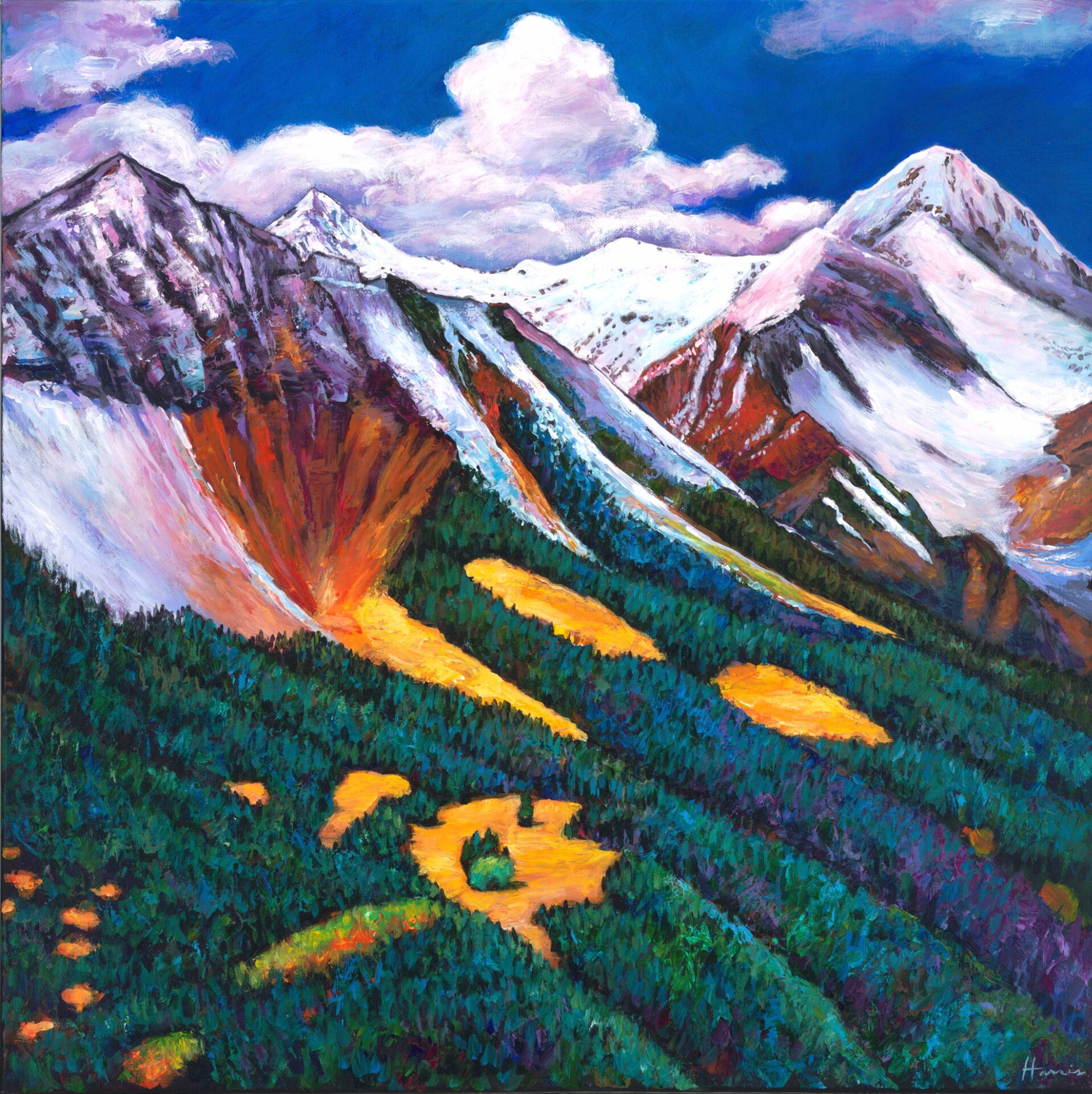 Above the Changing Aspen painting