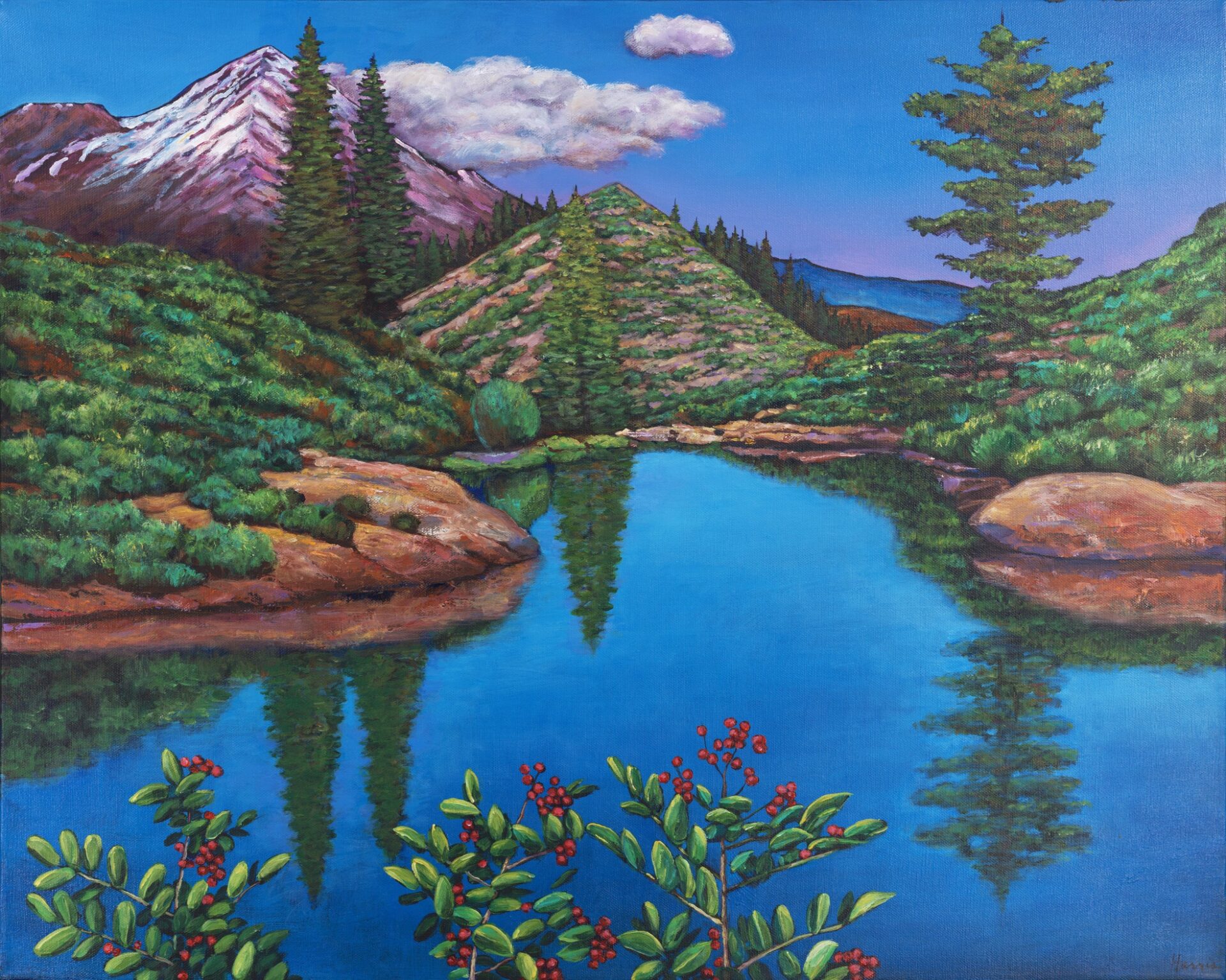 Heart Lake, Mount Shasta painting