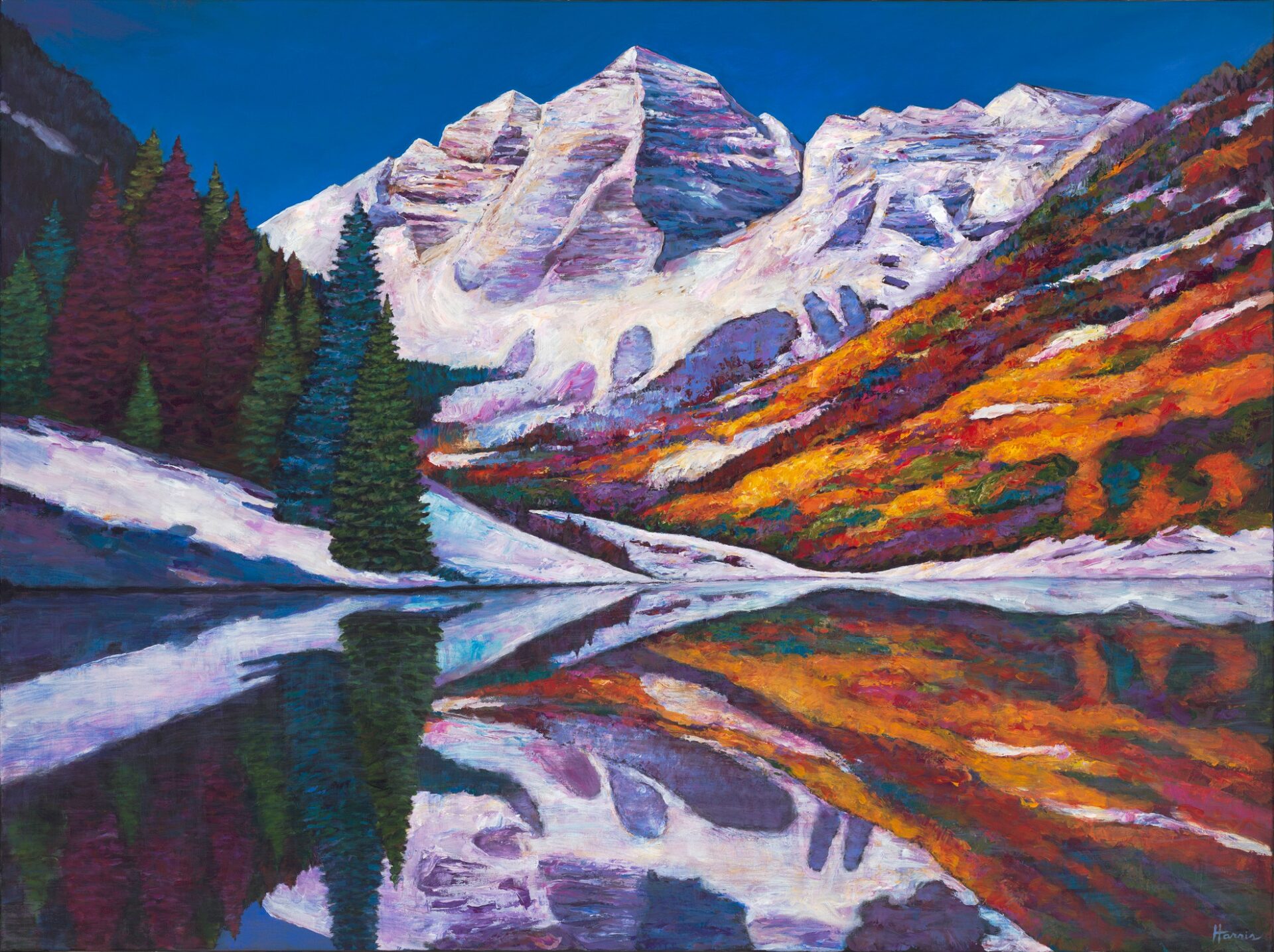 Maroon Bell Reflections painting